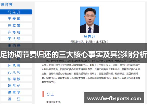 足协调节费归还的三大核心事实及其影响分析 足协调节费归还的三大核心事实及其影响分析